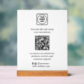 QR-code sociale media | Scan Me Aangepaste Zakelij Acryl Bord (Neutraal)