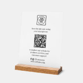 QR-code sociale media | Scan Me Aangepaste Zakelij Acryl Bord (Hoek)