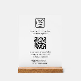 QR-code sociale media | Scan mij aangepaste bedrij Acryl Bord