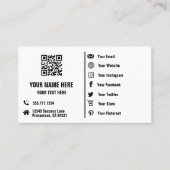 QR-code Sociale media verwisselbaar minimalistisch Visitekaartje (Voorkant)
