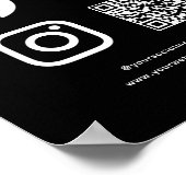 QR-code sociale media volg scan verbinding met ons Poster (Hoek)