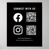 QR-code Sociale Media Volg Scannen Verbind Met Ons Poster (Voorkant)