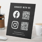 QR-code Sociale media volgen Scannen verbinden met Reclamebord Met Voetstuk (Insitu)