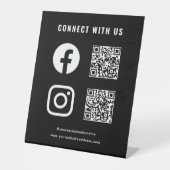 QR-code sociale media volgen scannen verbinding ma Reclamebord Met Voetstuk (Voorkant)