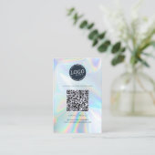 QR-code sociale media website holografisch Visitekaartje (Staand voorkant)