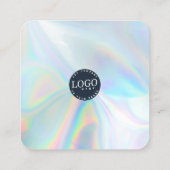 QR Code Sociale media Website Holographic Modern Vierkante Visitekaartje (Achterkant)