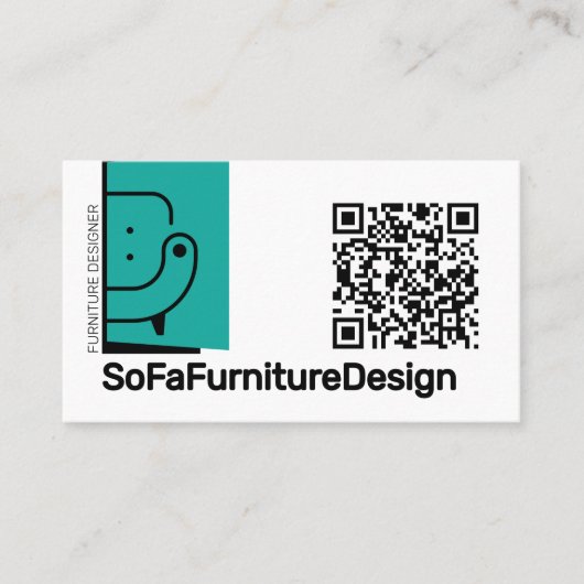 QR Code Sofa Interieur Ontwerp Architect Meubels Visitekaartje (Voorkant)