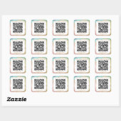*~* QR Code Spa Expo RAINBOW LIJST Shop Salon Vierkante Sticker (Vel)