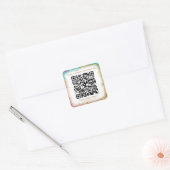 *~* QR Code Spa Expo RAINBOW LIJST Shop Salon Vierkante Sticker (Envelop)