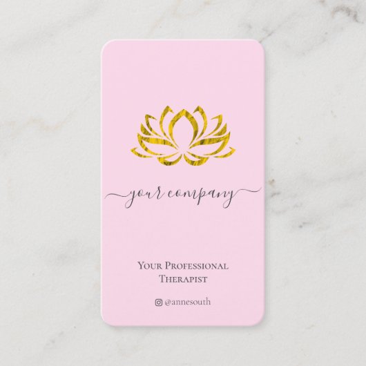 QR Code Spa Therapist Lotus Visitekaartje (Voorkant)