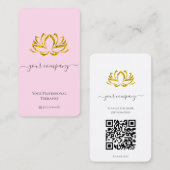 QR Code Spa Therapist Lotus Visitekaartje (Voorkant / Achterkant)