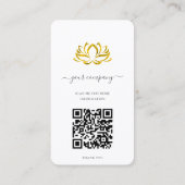QR Code Spa Therapist Lotus Visitekaartje (Achterkant)