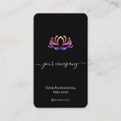 QR Code Spa Therapist Lotus Visitekaartje (Voorkant)