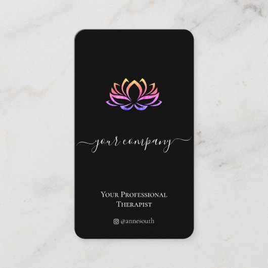 QR Code Spa Therapist Lotus Visitekaartje (Voorkant)