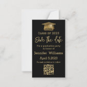 qr code sparen de datum afstuderen chic Aankondigi Notitiekaartje (Voorkant)