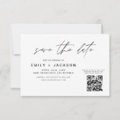 QR code - sparen de Datum Modern 3 Foto Elegant Save The Date (Achterkant)