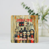 QR Code Spooky Time Halloween Uitnodiging (Staand voorkant)