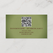 QR Code Spotlight Groene Naam Professionele Logo Contactkaartje (Achterkant)