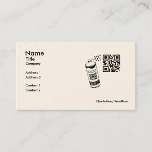 QR-code Spray Verf Business Card Template Visitekaartje