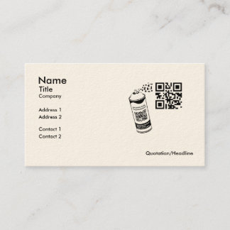 QR-code Spray Verf Business Card Template Visitekaartje