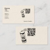 QR-code Spray Verf Business Card Template Visitekaartje (Voorkant / Achterkant)