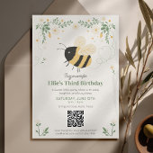 QR Code Sprookjesboek Honingbij Kinderverjaardag Kaart