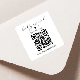 QR Code Square Return Label | RSVP-Sticker
