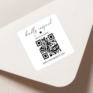 QR Code Square Return Label RSVP-Sticker