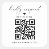 QR Code Square Return Label | RSVP-Sticker (Voorkant)