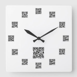 Qr Code Square Wall klok