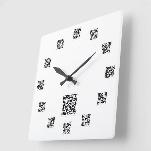 Qr Code Square Wall klok (Hoek)