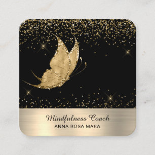 *~* QR-code Star Gold Glitter Butterfly Mystical Vierkante Visitekaartje