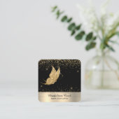*~* QR-code Star Gold Glitter Butterfly Mystical Vierkante Visitekaartje (Staand voorkant)