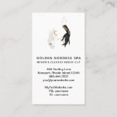 *~* QR Code Stars Moon Mystic Hands Gold Spa Visitekaartje (Achterkant)
