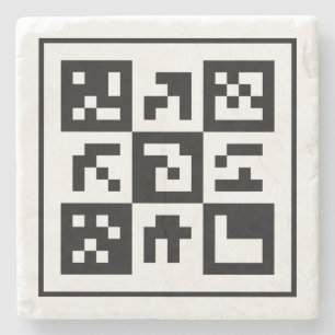 qr-code stenen onderzetter