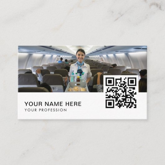 QR Code stewardess Visitekaartje (Voorkant)