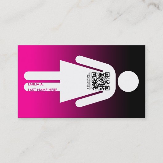qr code stick visitekaartje (Voorkant)