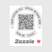 QR Code Sticker Scan Info Aangepaste tekst en kleu (Vel)