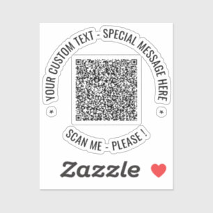 QR Code Sticker Scan Info Aangepaste tekst en kleu