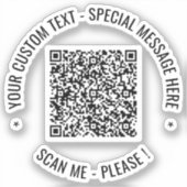 QR Code Sticker Scan Info Aangepaste tekst en kleu (Voorkant)