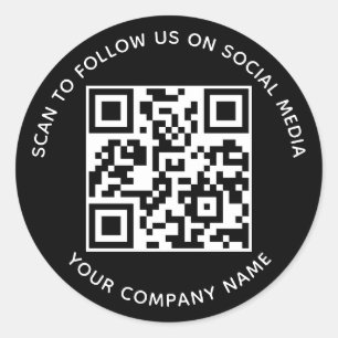 QR-code Stickers voor Sociale Media Zwart Scannen 