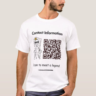 QR Code Stickman T-shirt - Scannen naar een legend
