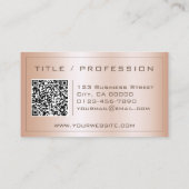 QR Code Stijlvol Roos Golden Color Gradient Classy Visitekaartje (Achterkant)