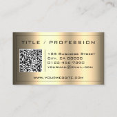 QR Code Stijlvolle Donker Gouden Kleurengradiënt C Visitekaartje (Achterkant)