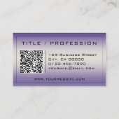 QR Code Stijlvolle Donker Paarse Kleurengradiënt C Visitekaartje (Achterkant)