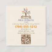 QR Code Stijlvolle Moderne Tutoring Onderwijs Lera Vierkante Visitekaartje (Achterkant)