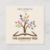 QR Code Stijlvolle Moderne Tutoring Onderwijs Lera Vierkante Visitekaartje (Voorkant)