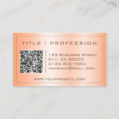 QR Code Stijlvolle Oranje Perzik Kleurverloop Clas Visitekaartje (Achterkant)