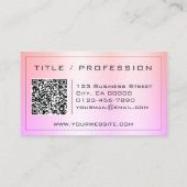 QR Code Stijlvolle Regenboog Roze Kleur Gradiënt C Visitekaartje (Achterkant)