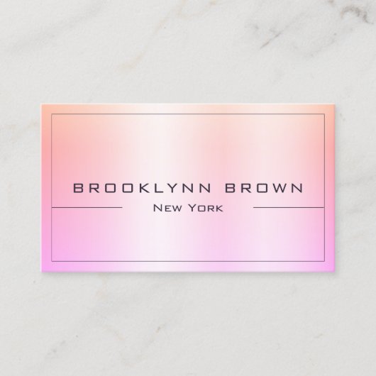 QR Code Stijlvolle Regenboog Roze Kleur Gradiënt C Visitekaartje (Voorkant)